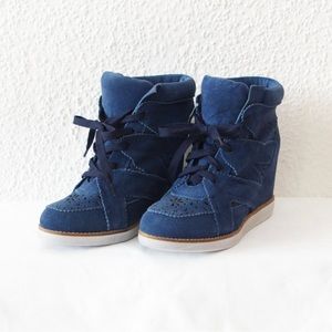 COPY - JEFFREY. CAMPBELL 'Venice-Hi' Navy Suede
Hidden Wedge Sneaker 2000s style